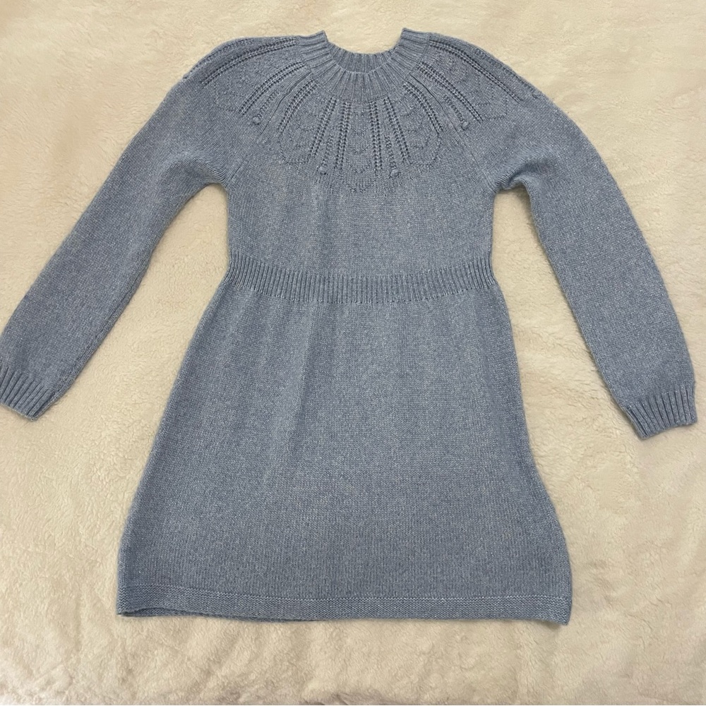 Girls Light Blue Sweater Dress - size 7/8